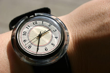 close-up photo of analog watch at 2:35 display thumbnail