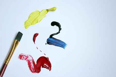 Brown Paint Brush on White Paper thumbnail