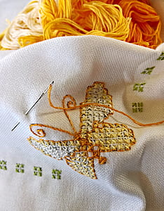 yellow butterfly cross stitch thumbnail