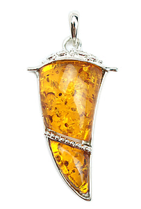 silver-colored brown pointed marble pendant thumbnail