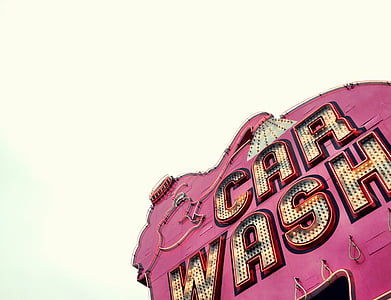 low angle photo of red and brown Car Wash signage thumbnail