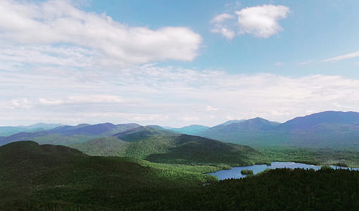 aerial photography of green mountains thumbnail
