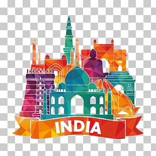 India Illustration, INDIA, multicolored India illustration PNG clipart
