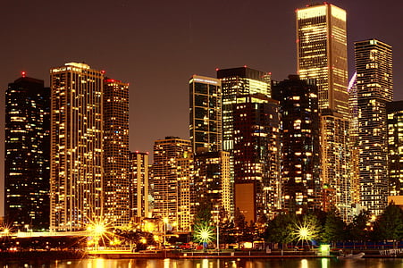 photo of buildings night lights thumbnail