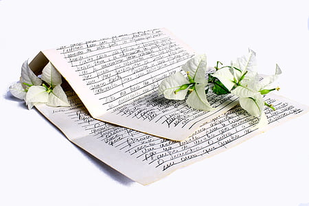 white printing paper and white flowers thumbnail