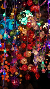 assorted-color string lights turned on at night time thumbnail