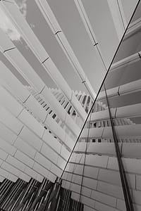 Modern white building, EDP Headquarters of architect Aires Mateus, Lisbon, Portugal thumbnail