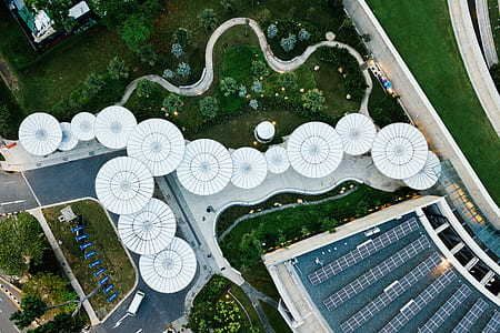 aerial photography of white roofed building thumbnail