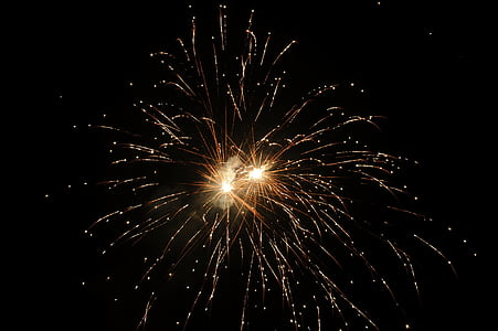 red fireworks during night time thumbnail