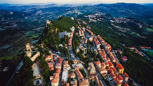 aerial view of village houses during daytime thumbnail