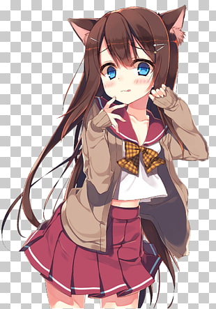 Catgirl Anime Kemonomimi Ecchi Maneki Neko Png Clipart Free