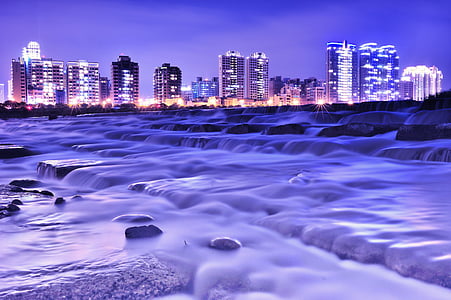 small fresh, city, lamp, long exposure, river, flow thumbnail