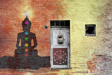 Buddha wall silhouette painting thumbnail