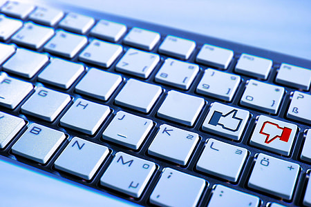 white, keyboard, buttons, computer, facebook, blue thumbnail
