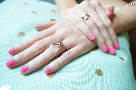 person wearing silver-colored ring thumbnail