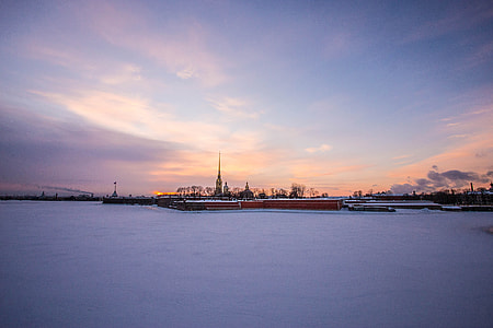 snow field during sunset thumbnail