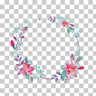 Flower Purple, Purple flower borders, red and purple flower wreath illustration PNG clipart
