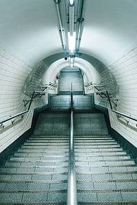 empty concrete stairs near wall thumbnail