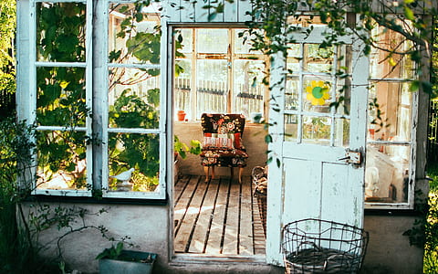 white wooden door open thumbnail