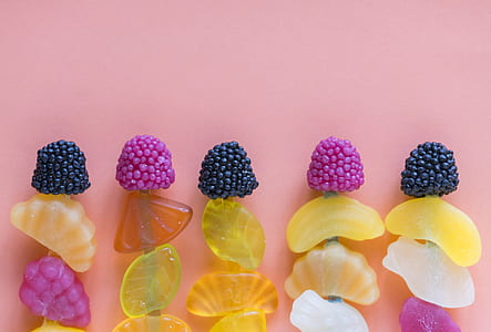 flatlay photography of fruits candies thumbnail