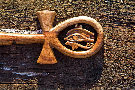 brown wooden ankh on brown surface thumbnail