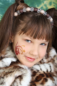 girl wearing white and brown top thumbnail