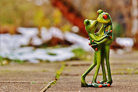 two green frog ceramic figures thumbnail