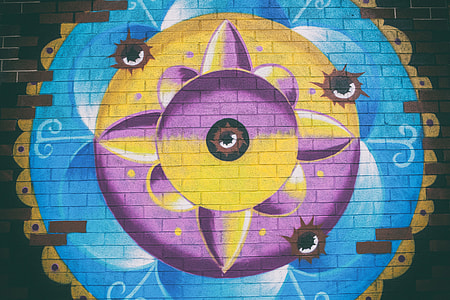 Wide angle shot of street art on a wall in Williamsburg, Brooklyn, New York City. Image captured with a Canon 5D thumbnail