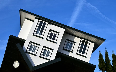 black and white state of the art house under blue calm sky thumbnail