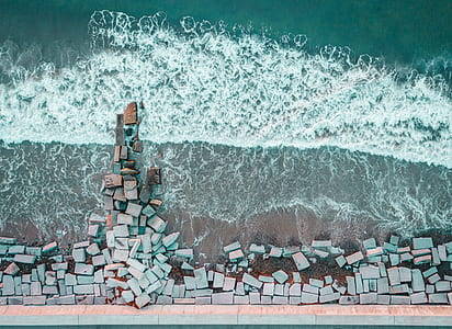 aerial view photography of seashore thumbnail