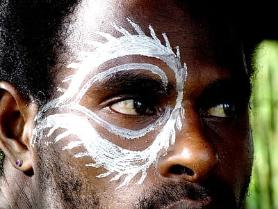 man face with white paint thumbnail