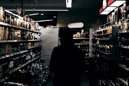 people, man, dark, shop, alley, row thumbnail