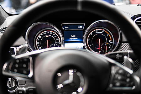 closeup of vehicle steering wheel thumbnail