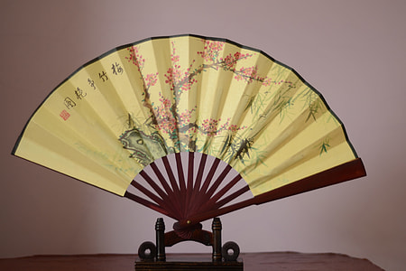 Fan, Plum Bamboo And Blooming thumbnail
