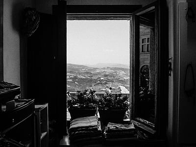 grayscale photography of opened window thumbnail