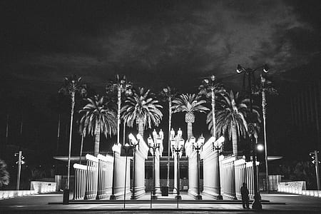 outdoor light post during nighttime thumbnail