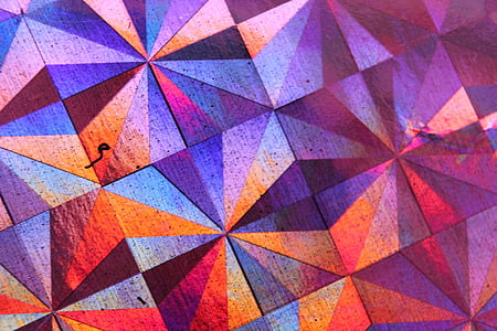 purple, orange, and blue abstract painting thumbnail