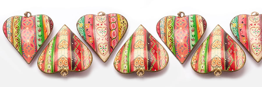 six pink floral heart decors thumbnail