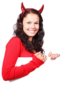 women's red devil hairband costume thumbnail
