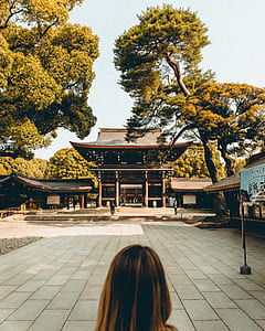 woman standing in front of temple gate thumbnail