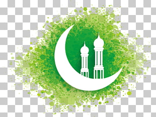 Ramadan Mosque Eid al-Fitr Islam Eid Mubarak, Islamic material, white crescent moon PNG clipart