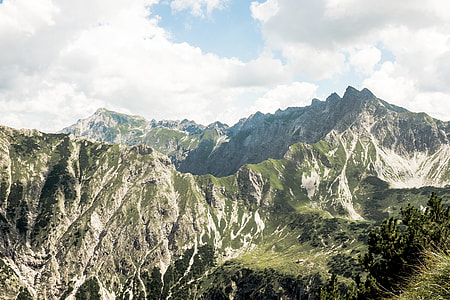 mountains under white clouds thumbnail