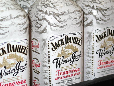 three Jack Daniel's Winter Jack Tennessee apple whiskey punch bottles thumbnail