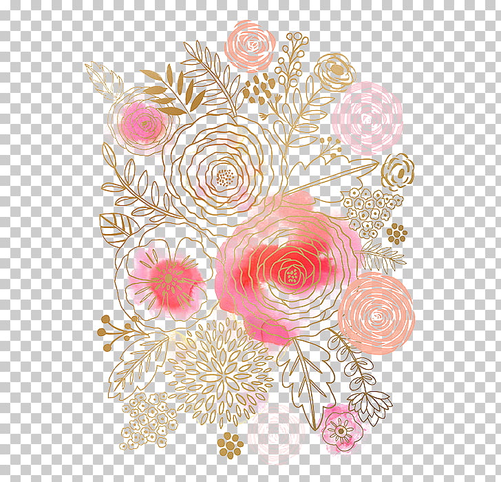 Flower Watercolor painting Floral design Pink, Watercolor flowers, multicolored floral illustration PNG clipart