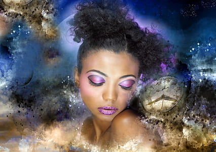 woman wearing purple eyeshadow wallpaper thumbnail