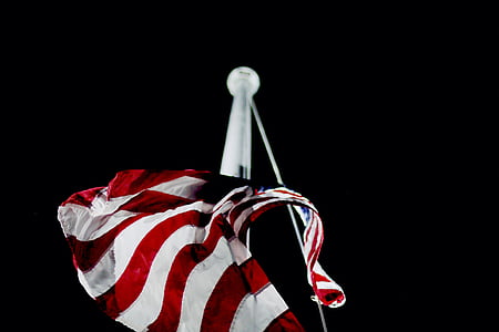 flag of America on gray pole thumbnail