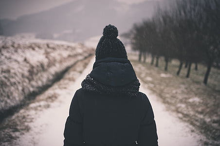 person wearing black bubble hat thumbnail