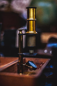 Gray Microscope on Table thumbnail