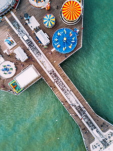 aerial view of park by the beach thumbnail