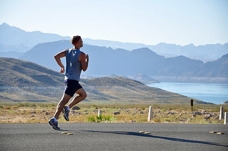 man running on asphalt road thumbnail